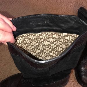 Tory Burch Shoes - Tory Burch Black Leather & Suede Boots Tory Burch Shoes - Tory Burch Black Leather & Suede Boots
